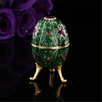 

QIFU Beautiful Green Faberge Egg Crafts for Decoration