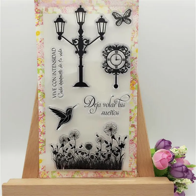 

Street Lamp and Bird Transparent Clear Stamp DIY Silicone Seals Scrapbooking/Card Making/Photo Album Decoration Supplies