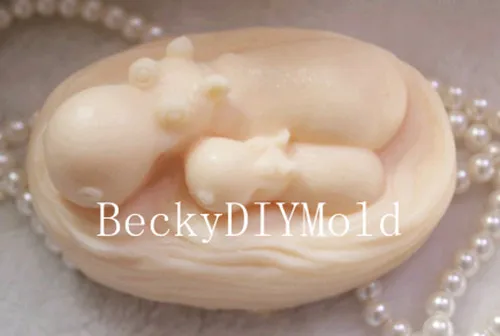 

wholesale!!!1pcs Parent Child(ZX20) Silicone Handmade Soap Mold Crafts DIY Silicone Mould