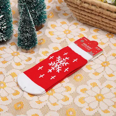 Зимние рождественские носки для малышей; Нескользящие Детские хлопковые носки для малышей; восхитительные носки для мальчиков и девочек - Цвет: Красный