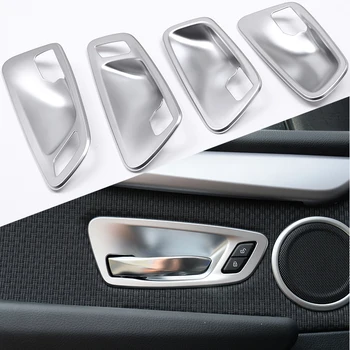 

4 Pcs For BMW 218i Gran Tourer F46 Car Accessories ABS Silver Chrome Interior Door Bowl Cover Trim