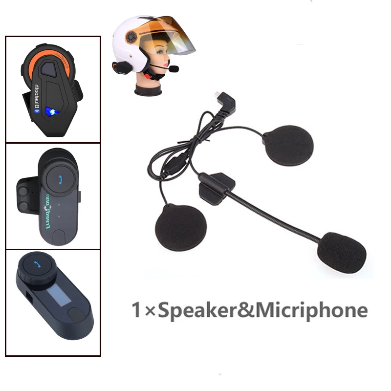 

Helmet BT Intercom Accessories Mini Usd Earphone Microphone Motorcycle Intercom T-MAX T-COM-02 FDCVB T-COMVB TCOM-SC Headset