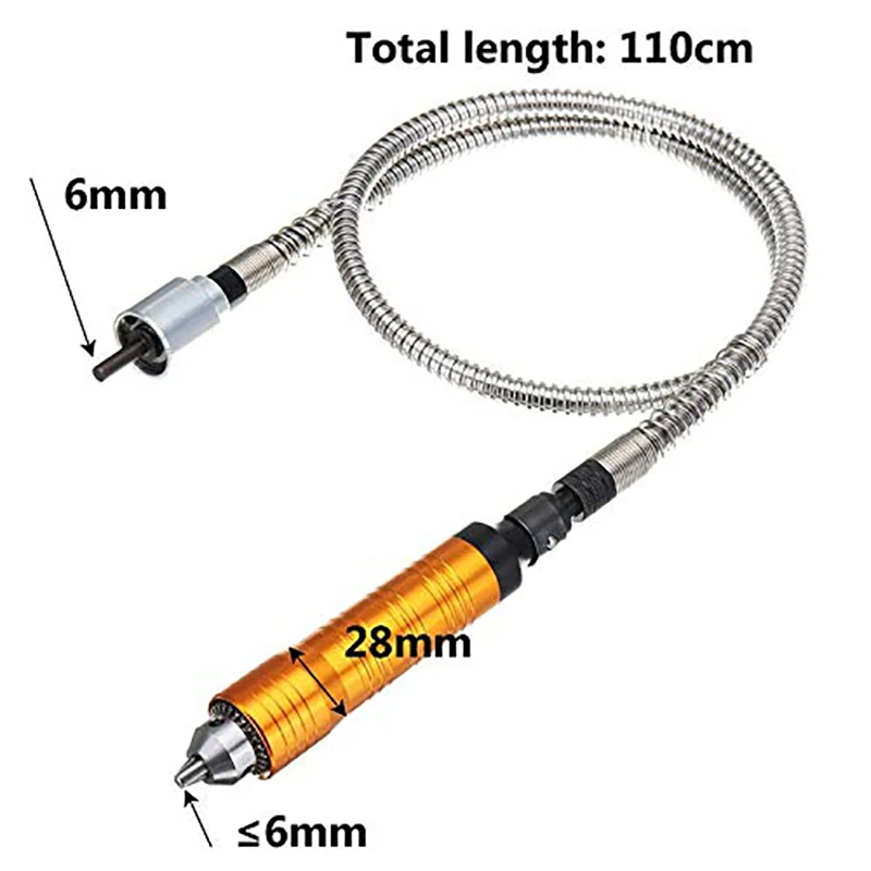 6 мм гибкий вал Электроинструмент электрическая дрель из нержавеющей стали Ручка гибкий патрон вала отдельный мини шлифовальный станок для Dremel