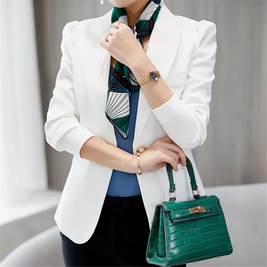 

Women Casual Blazer Formal Spring Autumn 2019 Fashion Slim One Button Long Sleeve Solid Suit Jacket Work Style Suit Ds50391