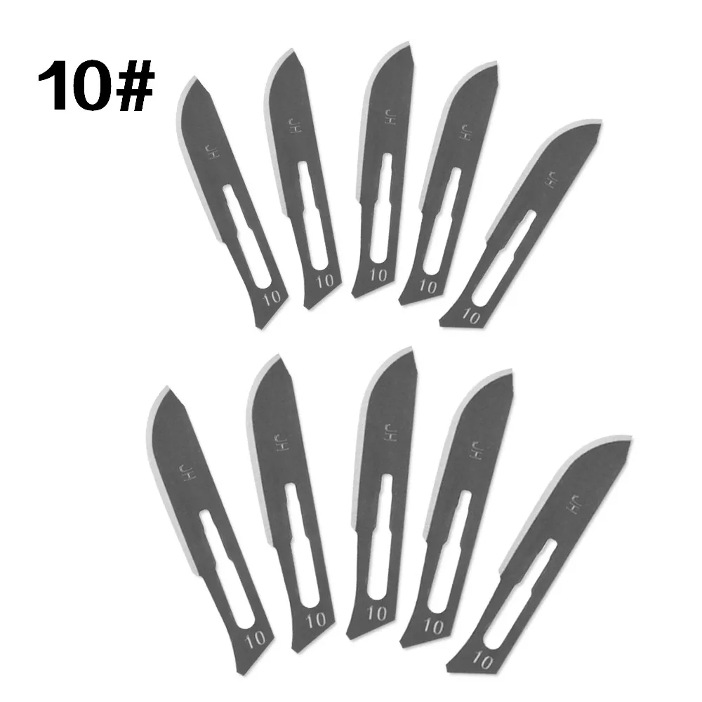 1 шт. Расширенная ручка нож для скальпеля с 10 хирургическими скальпельными лезвиями 10#11#12#15# хирургический нож для животных PCB ремонтный нож - Цвет: 10blade