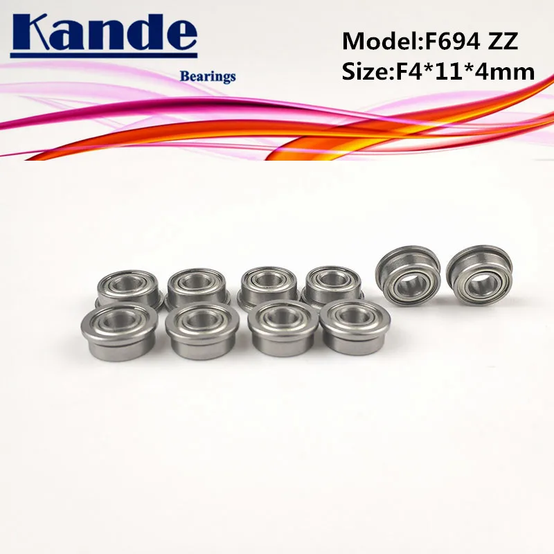 Kande подшипники F694ZZ 10 шт. ABEC-1 F694 ZZ F694-2Z миниатюрный глубокий шаровой подшипник F4 * 11*4