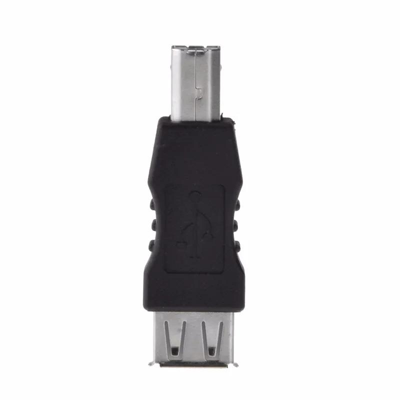 Utility Portable USB A Female to Type B Male Adapter Converter Connector- Black