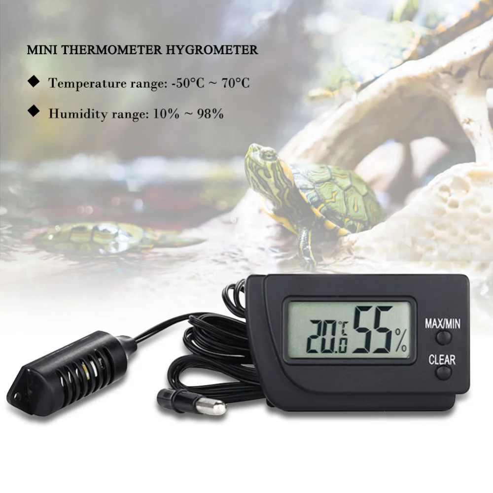 

Mini Pet Electronic Thermometer and Hygrometer Reptile Terrarium Thermometer for Family, Warehouse, Farm, Factory, Office