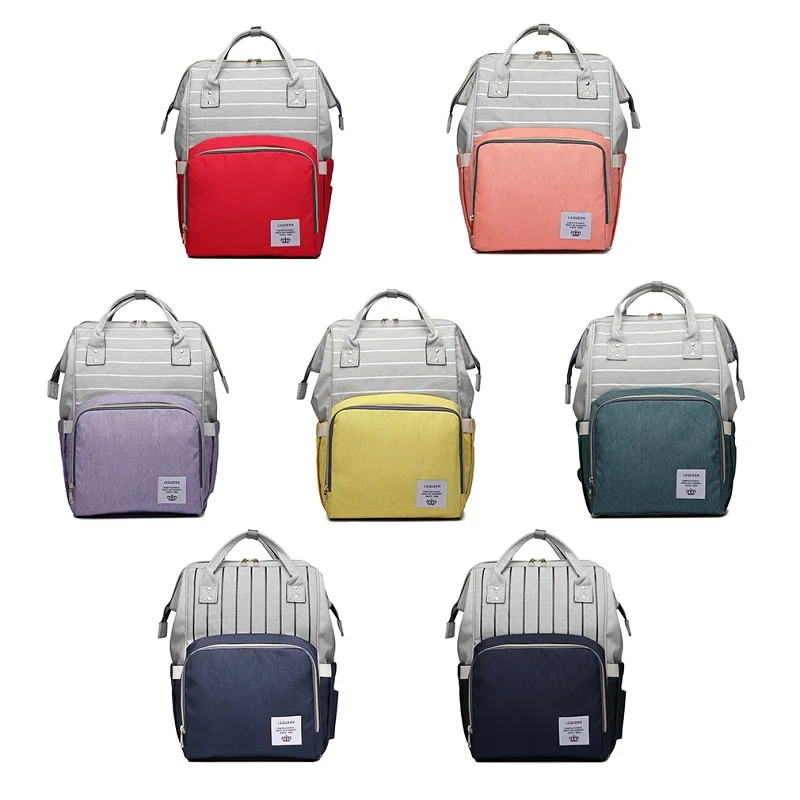 

Waterproof Patchwork College Backpack Multifunction Women Backpack Large Capacity Travel Portable Laptop Top-handle Nursing Bag
