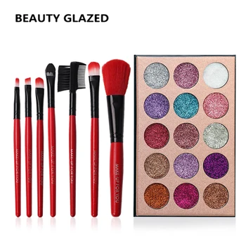 

Beauty Glazed Brand Hot Sale Eye Shadows Long-lasting Eye Makeups Waterproof Eye Shadow 15 Colors In 1 with Brush Makeup Set