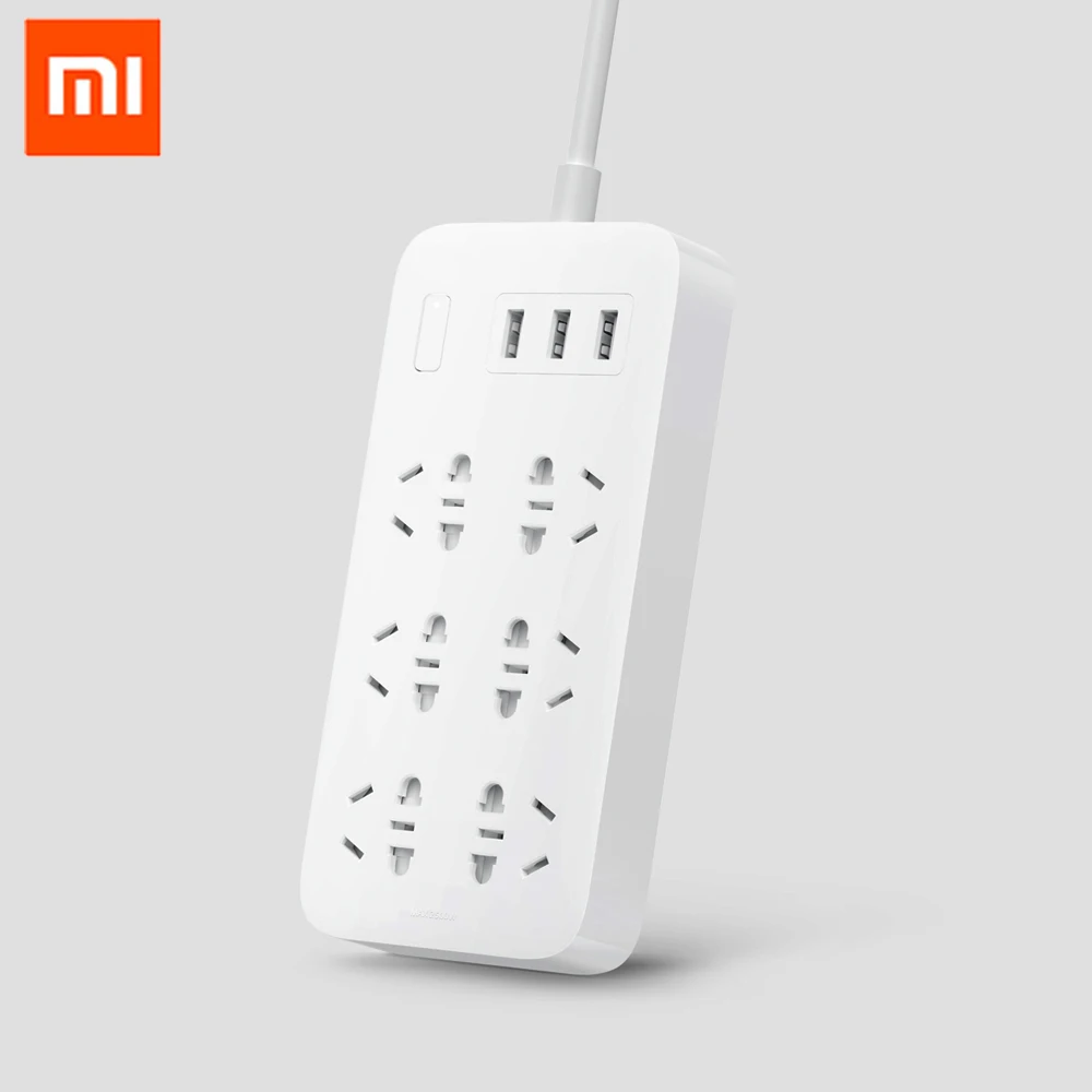 Оригинальная розетка Xiaomi Mi 1 8 м с 3 USB 5 в 2 А удлинитель для быстрой зарядки 6
