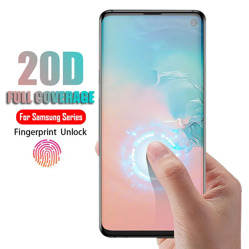 

20D Curved Tempered Glass For Samsung Galaxy S10 S8 S9 Plus Note 8 9 Screen Protector For Samsung A6 A8 2018 Protective Film