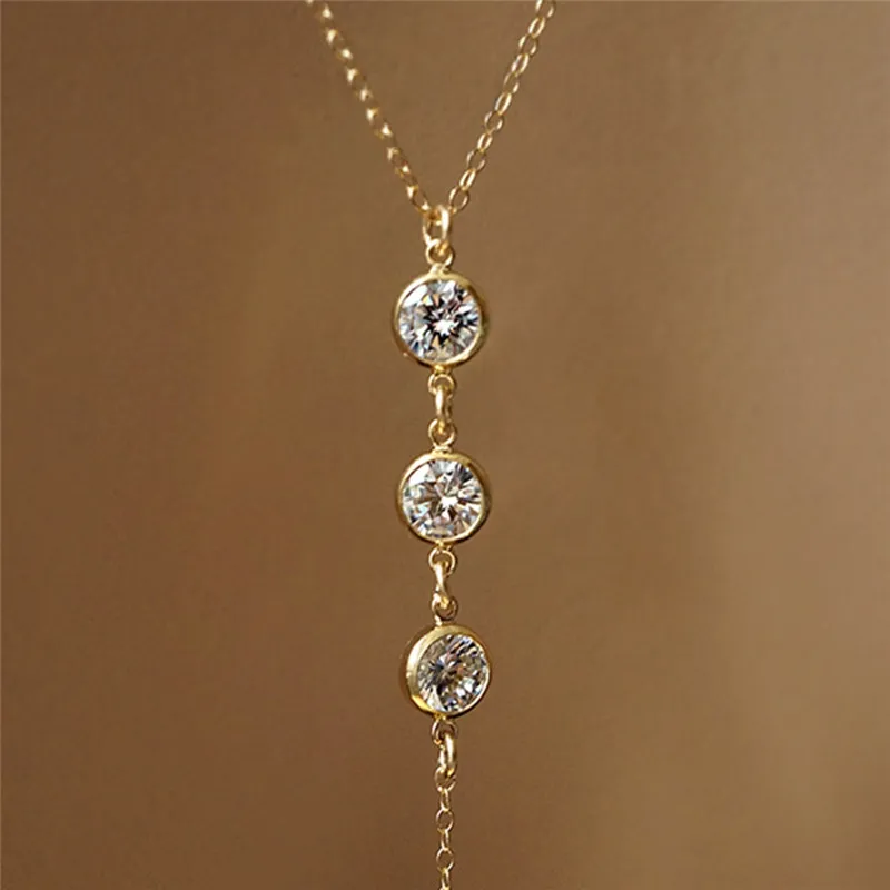 Модное сексуальное Золотое Серебряное ожерелье s для женщин летнее платье одежда кроссовер цепочка со стразами ожерелье ювелирные изделия