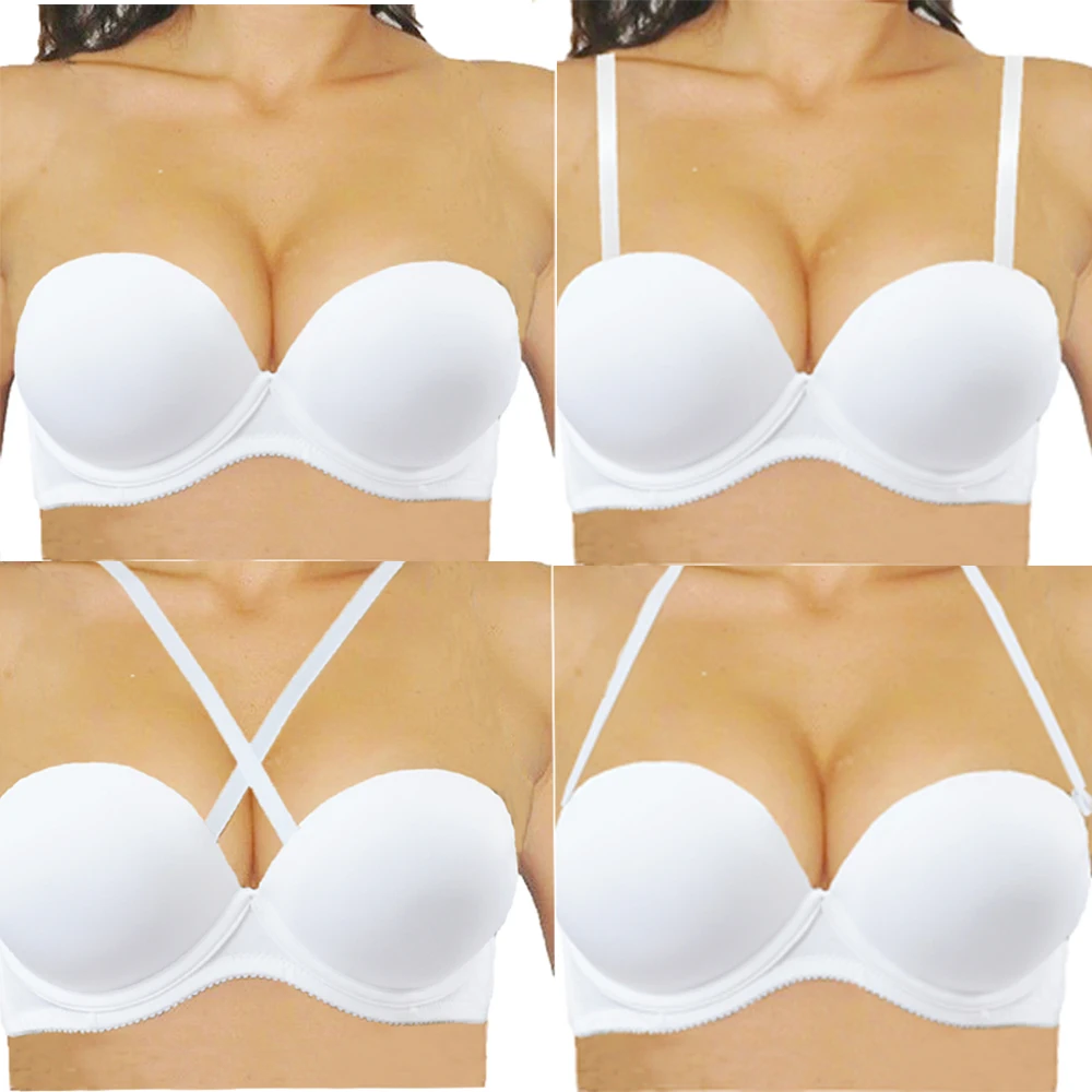 Ladies Secret Women Bra Multiway Bralette Ultra Boost Thick Padded Underwear Push Up Bra White Black Nude Big Size 32-40 A B C D