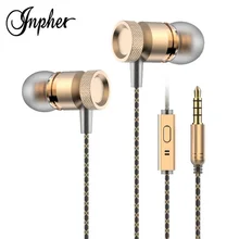 Inpher-X6 Hot Sale original stereo earphone 3.5mm Metal headset In-Ear with mic For Phone MP3 MP4 microphone
