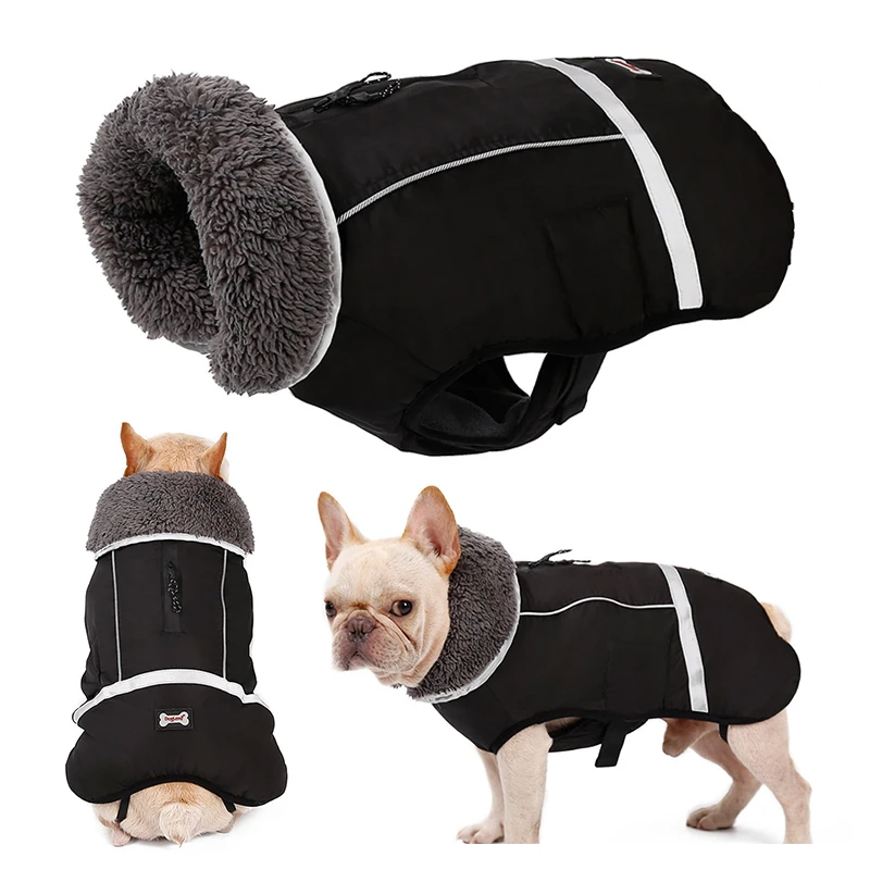 Goedkoop Hond Kleding Winter Waterdichte Outdoor Hond Jas Dikker Warme Hond Jas Voor Kleine Medium Grote Hond Verstelbare Huisdier Kleding 3XL