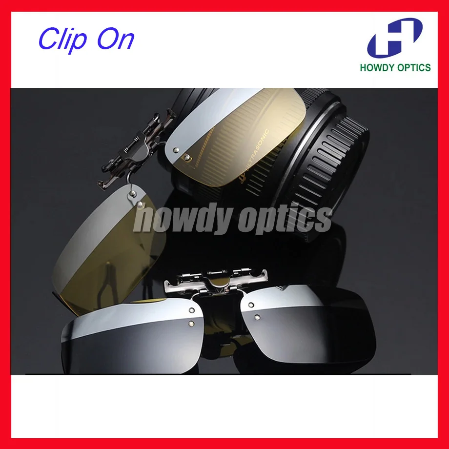 

20pcs Free Shipping Driving Glasses Eyeglasses Sunglasses Polarized Clip On Sunglass With 2 Colors On One Lenses