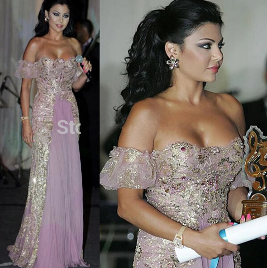 2015 Haifa Wehbe Long Evening Dresses A Line Luxury -8948