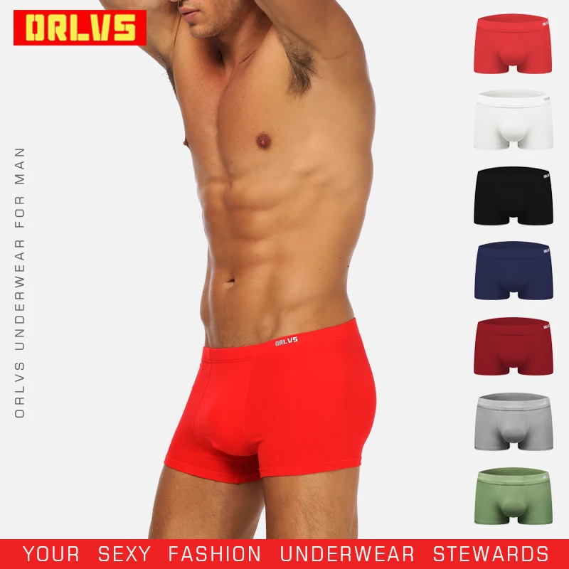 

ORLVS Boxer Boxershorts Men Boxers Underwear Short 2018 Fashion Boxeador de los hombres Cueca Boxer Cotton