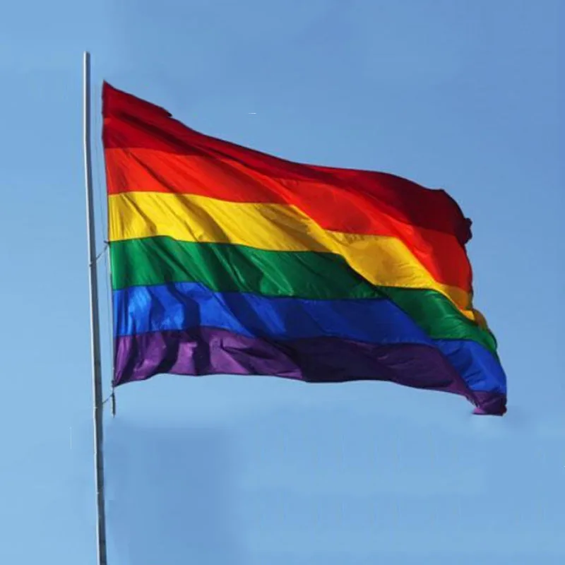 giant gay pride rainbow flag