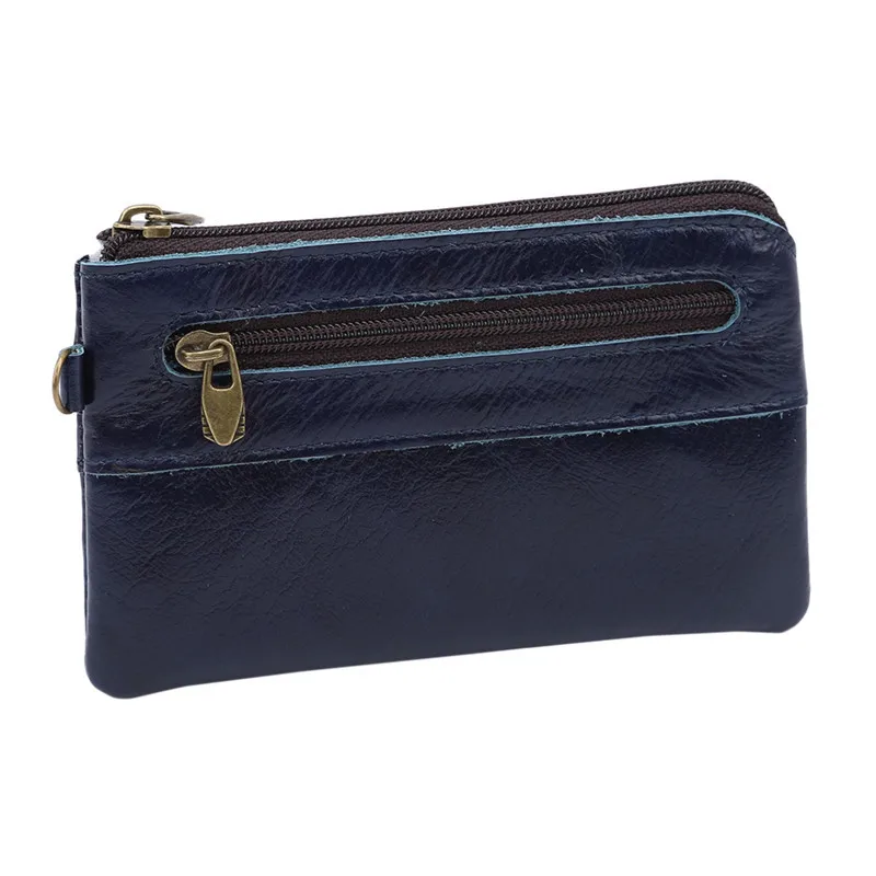 Royal blue Модные Для Мужчин's Для женщин натуральная кожа монета кошелек с застежкой-молнией держатель для карт Винтаж Ретро Кошелек для монет - Цвет: Royal blue