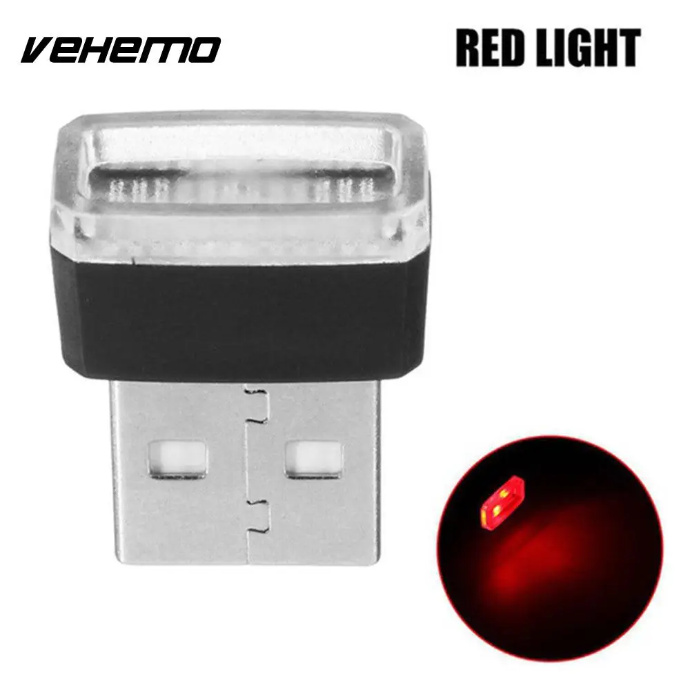 Vehemo Волшебные светодиодные фонарики атмосферный Свет Usb светодиодный свет автомобильное освещение беспроводной мини банк питания - Испускаемый цвет: red