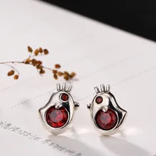 Silver S925 Sterling Silver Antique Bird Inlaid Lady Fashion Fashion Nail Earrings Wholesale Agent s925 filaments shaolan craft silver inlaid huang yusui pendant in front of blessing silver supply