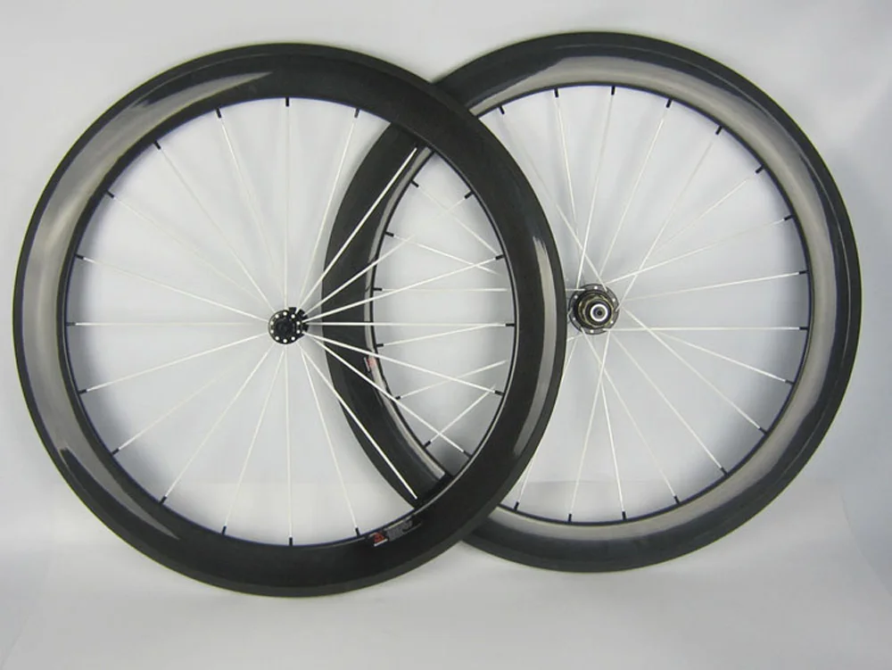 titanium material carbon road bike 60mm profile clincher 25mm width carbon road cycling/ bicycle