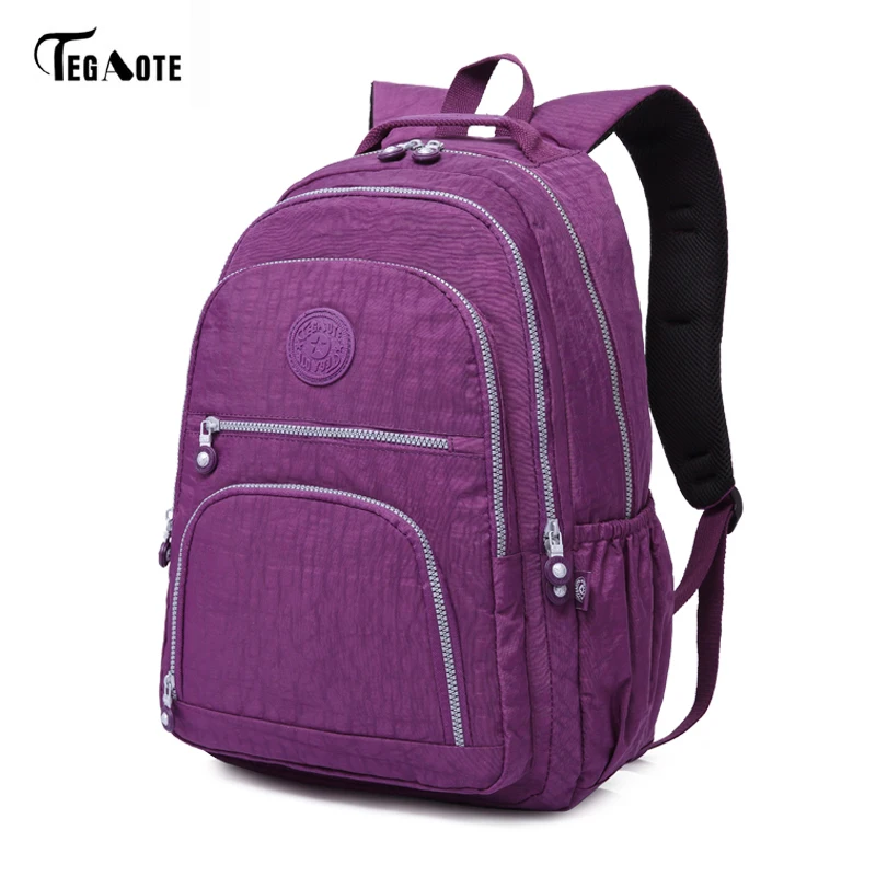 TEGAOTE, классический рюкзак для девочек-подростков, Mochila Feminina, женские школьные рюкзаки, нейлоновый водонепроницаемый повседневный рюкзак для ноутбука, женский рюкзак