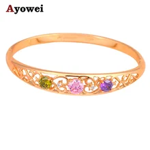 Gifts for Christmas Luxury Bangles gold tone Wholesale & Retail Color Crystal fashion jewelry Wedding Bangles TB827A