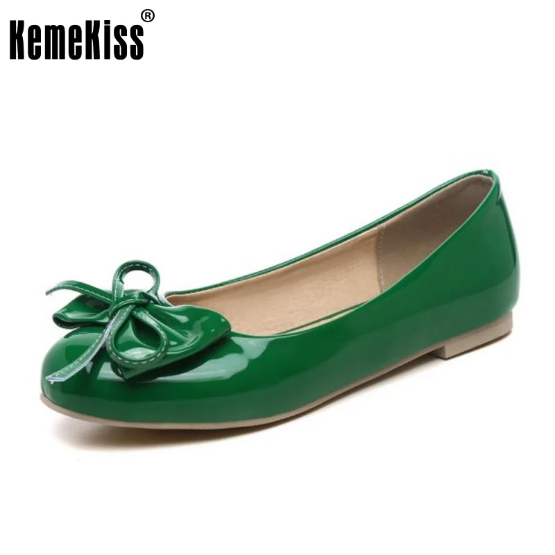 

KemeKiss 6 Colors Size 31-50 Office Lady Women Round Toe Flats Shoes Women Bowknot Solid Color Flats Shoes Sexy Women Footwears