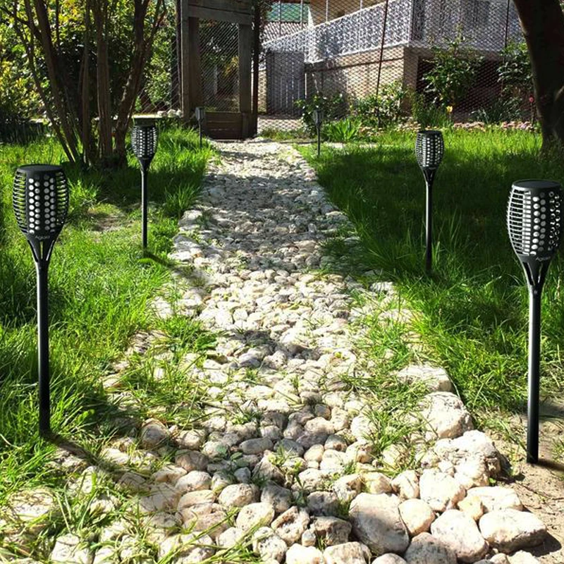 Chiclits Solar LED Flame Lamp Waterproof Flame Lighting 96LED Lights Flame Effect Light Outdoor Fire Light Garden Decoration  (14)