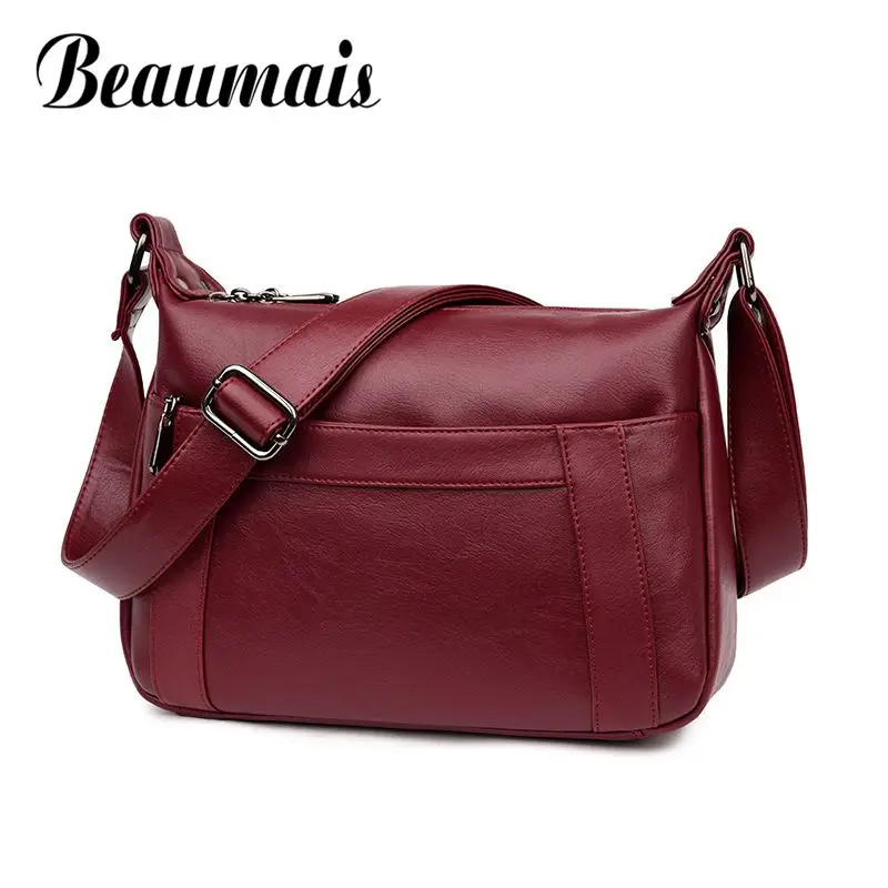 

Beaumais Genuine Leather Shoulder Bags For Women 2017 Messenger Bag Women Vintage Ladies Hobos Crossbody Bags Female Tote DF0391