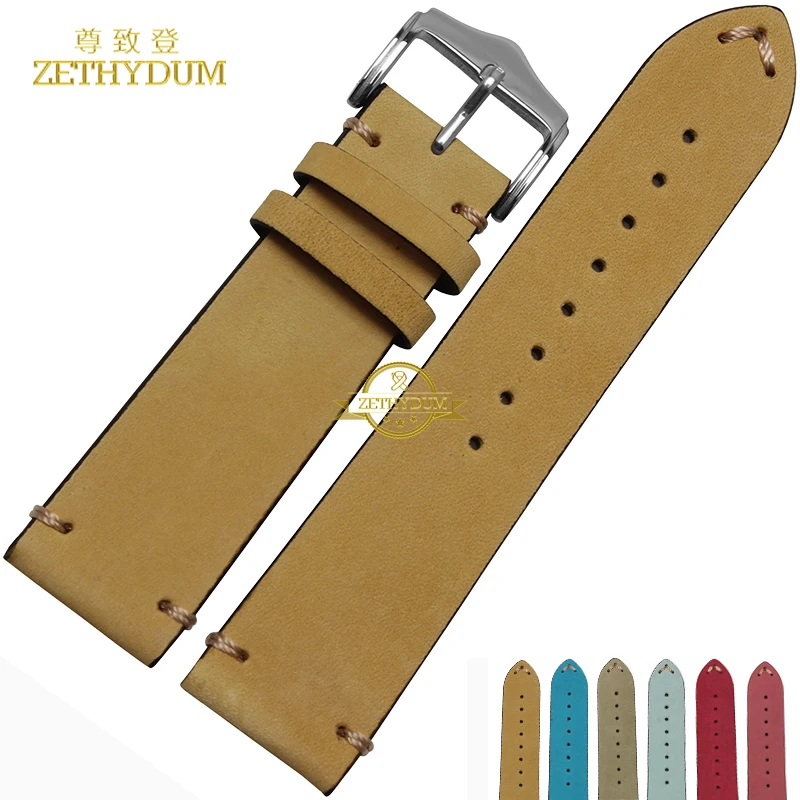 Frosted Genuine leather watchband watch band wholesale handmade leather