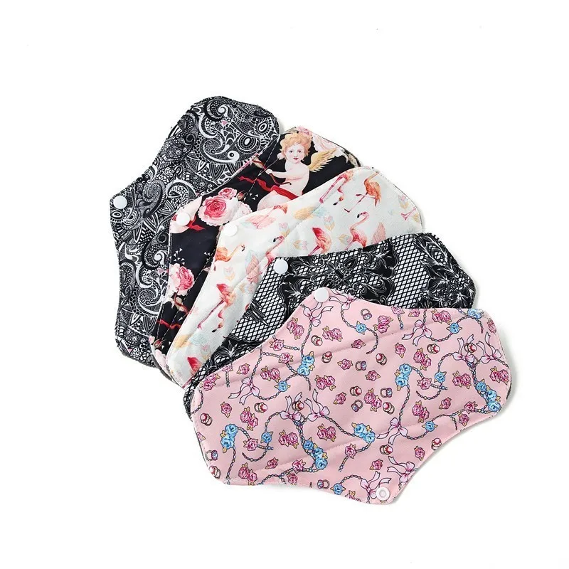 

5 pcs Washable Sanitary Towel cloth menstrual pads reusable sanitary pad absorbent reusable charcoal cloth bamboo menstrual pads