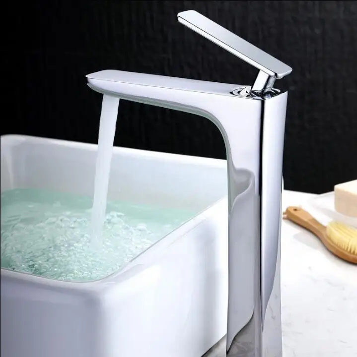 Латунный кран Однорычажный горячий и холодный хром/белый смеситель для раковины ванной комнаты кран специальный кран для ванной комнаты