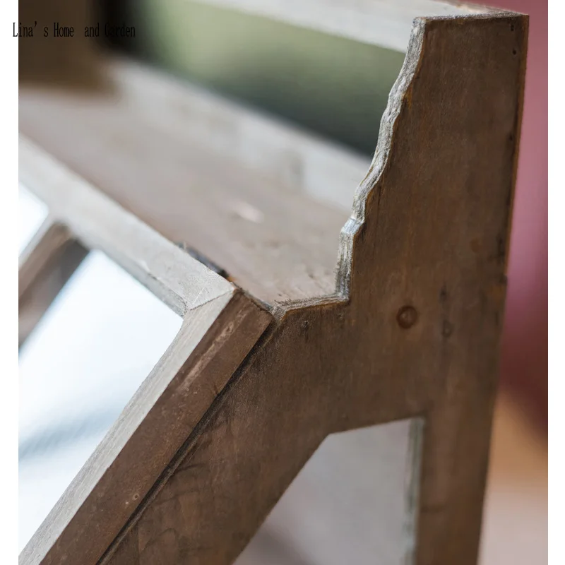 Наклонный дизайн ручной работы под старину твердой древесины маленький шкафчик для хранения на столешнице