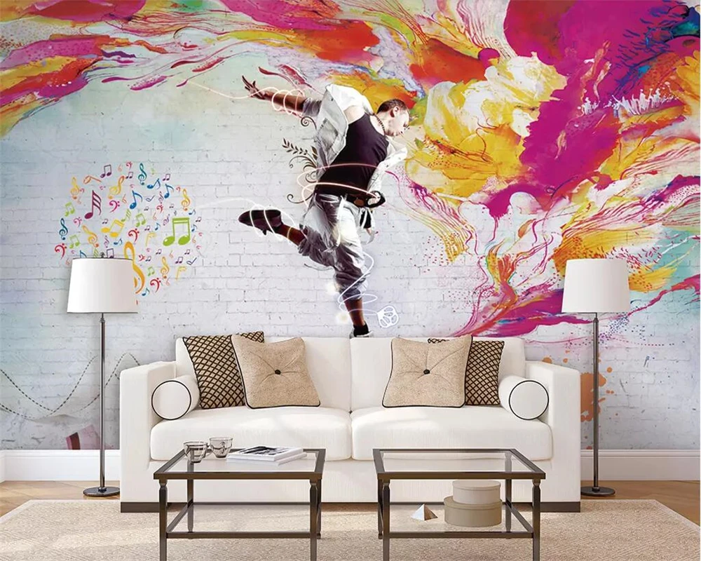 Beibehang Custom wallpaper vibrant color dance youth TV background wall living room bedroom home improvement murals 3d wallpaper