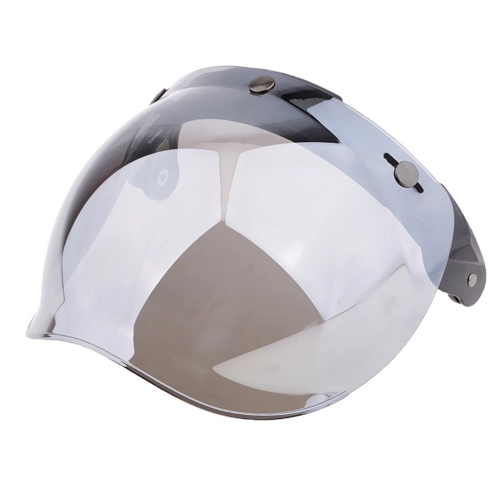 Universal Bubble 3-Snap Motorcycle Helmet Visor Flip Up Face Shield Lens Plain Adjust Height Flip Up Design
