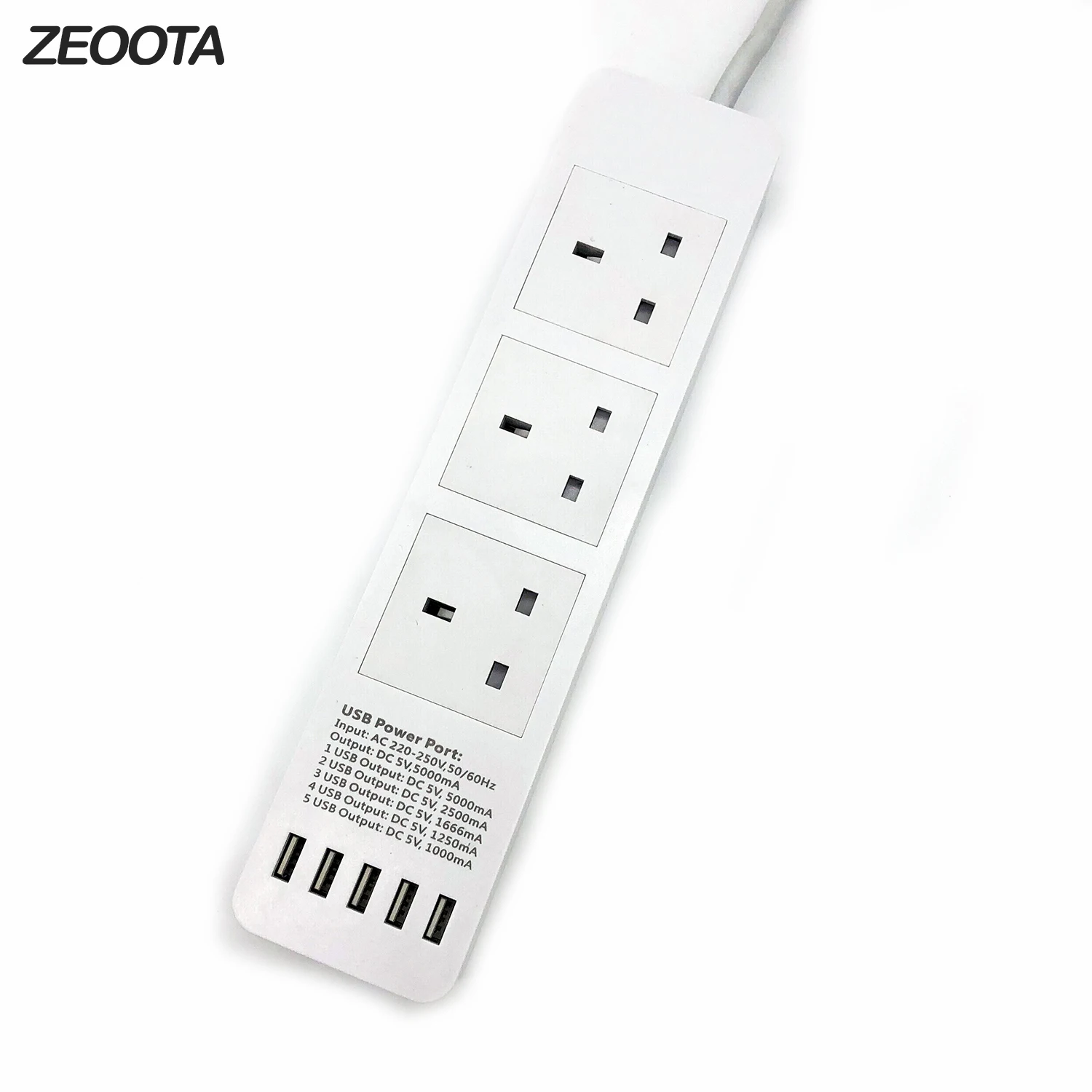 

Power Strip Outlets Extension UK Plug Sockets with USB Surge Protector 3250W/13A Overload Protection with 3m Extension Cord