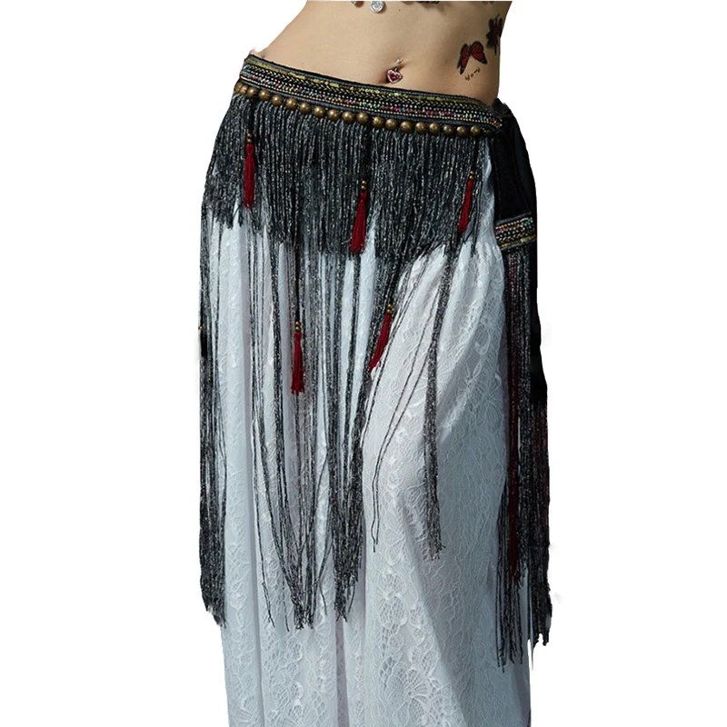 

New Arrivals Bellydance Clothes Gypsy Costume Accessories Fringe Wrapped Belts Hip Scarf Tribal Belly Dance Belt Long Tassels