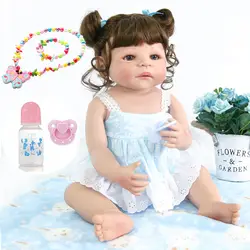 55 см Новый всего тела силикона Reborn Baby Doll Игрушки для девочек bebe Bonecas rebornreal новорожденных принцесса куклы Детские Подарочные игрушки