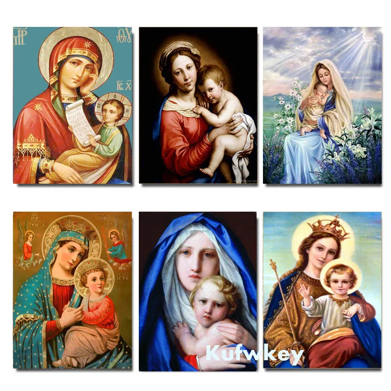 

New Diamond Painting Virgin Mary kids Christian Religion Jesus Christ DIY 3D square Diamond Embroidery icon Maternal Love Child