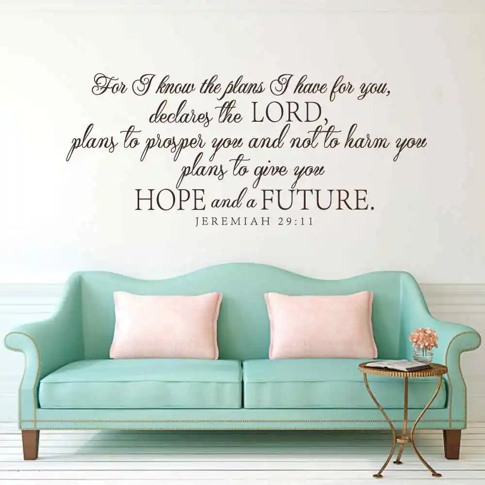 Jeremiah 29 For I know the plans I have for you Scripture Verse Wall
