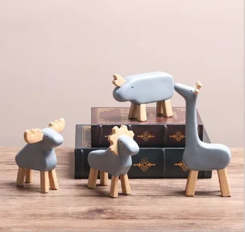 

Family gift Nordic Abstract resin Figurines art elephant giraffe deer anmial Figure Statue Home Decor artifical Ornament craft