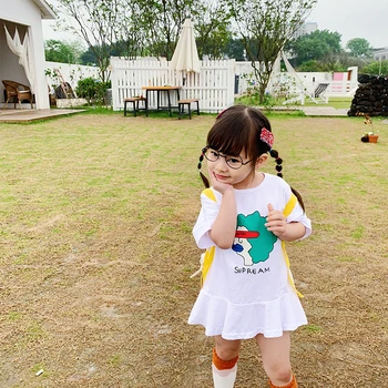 

2020 kids clothes girl New Summer Item children CUTE One Piece Dress Three Colors