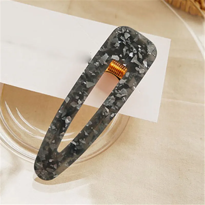 s black SOHOT НОВЫЕ шикарные акриловые прозрачные женские квадратные заколки для волос Геометрическая Изысканная очаровательная девушка Основной Держатель Аксессуары для волос - Окраска металла: s black