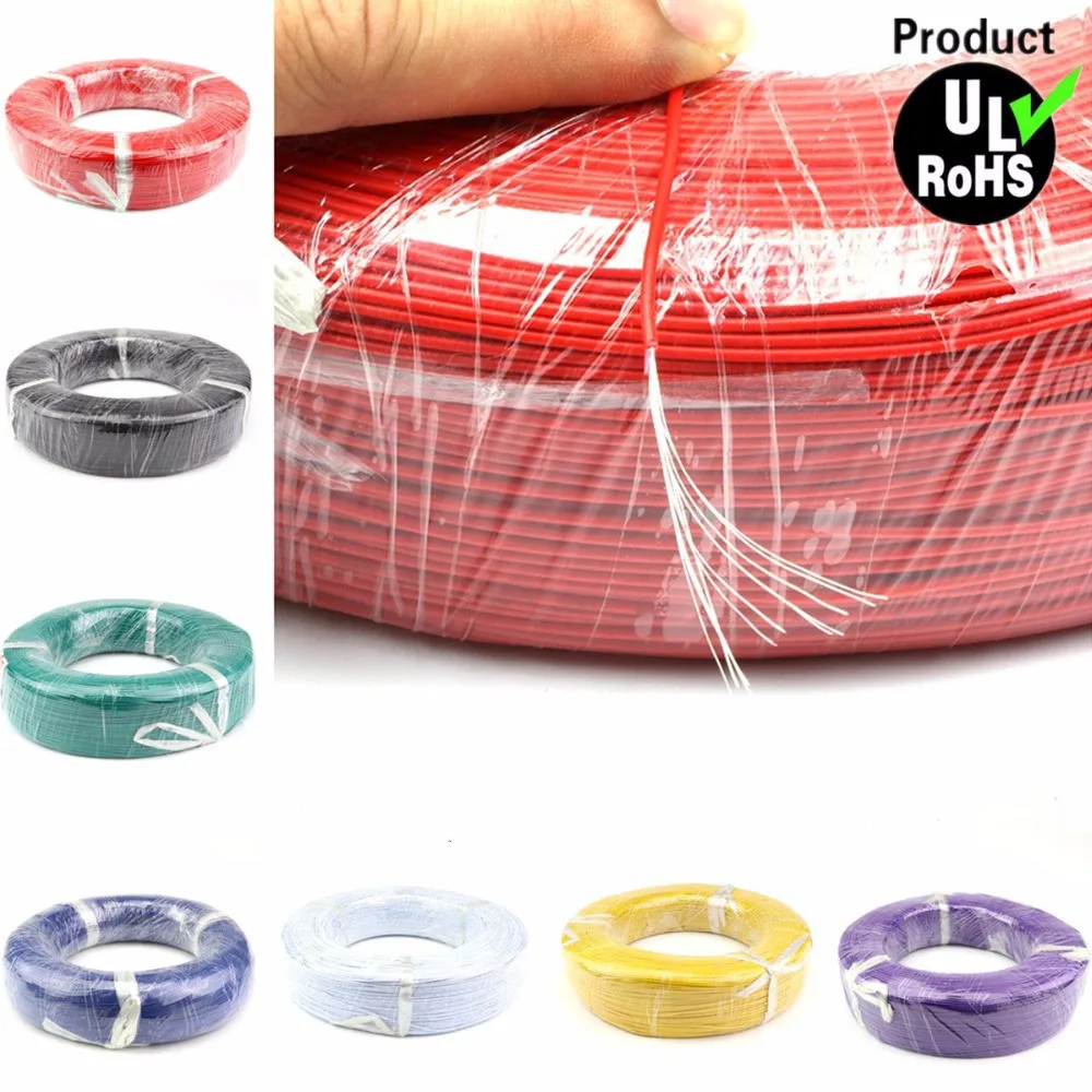 

610 meters/roll 2000 ft UL 1007 28 AWG Cable Tinned copper Wire DIY PCB Electronic wire 10 colors Can choose