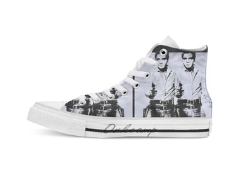

ELVIS Vintage Restored Print Novelty Design breathable casual High Top lace-up Canvas shoes sneakers