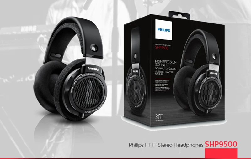 Профессиональные наушники Philips SHP9500 с чистым качеством звука, 3 метра, Hi-Fi гарнитура для Xiaomi MP3 huawei